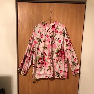 JONES NEW YORK PINK FLORAL SHIRT